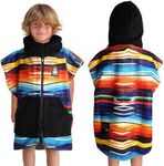 Pilotfish Surf Poncho Hooded Changing Robe, Soft Cover-Up Changing Towel with Pocket, Beach Towel for Swimming, Sports