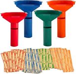 252 Coin Wrappers with Coin Sorter Tubes - Funnel Shaped Color-Coded Coin Counter Stacking Roll Sorting Tubes