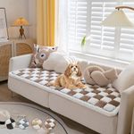 Thicken Plaid Sofa Cover 1 2 3 Seater, Universal Flannel Super Soft Non-Slip Corner Couch Cover L Shape Versatile Pet Bed Mat Chair Pads Sofa Slipcovers for Living Room Garden (Dark Coffee, 70*180cm)