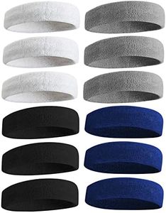 Mens Sweat Bands Sport Headbands for Men & Women, Moisture Wicking Hairband Athletic Towel Headbands Cotton Headband Sweatband for Running, Cycling, Yoga, Spa