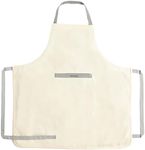 Caraway Linen Apron - 100% Organic Cotton Apron - Features 2 Pockets & Adjustable Neck Strap - Absorbs Liquids & Dissipates Heat With Ease - Machine Washable - One Size - Cream