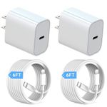 iPhone Charger Fast Charging [MFi Certified] 20W Wall Charger Block with 6FT Compatible with iPhone 14/14 Pro/14Pro Max/13/13 Pro Max/12/12 Pro Max/11/Xs Max/XR/X (iPhone 14/13/12/11/X)