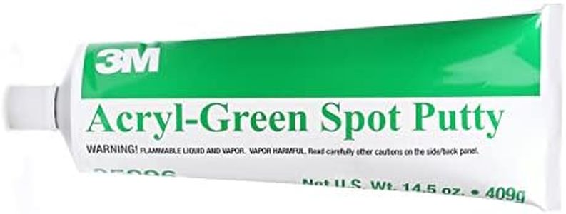 3M Acryl Putty, 05096, Green, 14.5 oz, Used for Automotive and Marine Finisis for Easy Sanding, Smooth Spreading and Low Shrinkage, 1 Tube