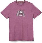 Smartwool SW016572J46XL Men’s Merino Sport 150 Midnight Snooze Short Sleeve Graphic Tee Argyle Purple Heather XL