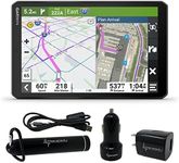 Wearable4U - Garmin OTR810, Large, Easy-to-Read 8 GPS Truck Navigator, Custom Truck Routing, High-Resolution Birdseye Satellite Imagery Services with Power Pack Bundle