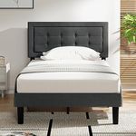 VECELO Twin Size Upholstered Bed Fr