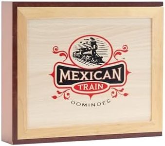 Front Porch Classics, Mexican Train Domino Set in Wooden Collector Box from Front Porch Classics for 2 to 8 Players Ages 8 and Up