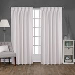 Exclusive Home Curtains Sateen Woven Blackout Pinch Pleat Top Panel Pair, Vanilla, 30x108, 2 Piece