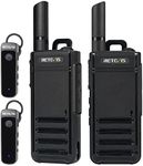 Retevis RB39P Bluetooth Walkie Talkies, Wireless Two Way Radios with Earpiece, FRS, Ultra-Slim, Mini Size, Type-C, VOX, for Hunting, Camping, Hiking, Biking(2 Pack)