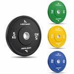 LEEWAY Olympic Bumper Plates 3.0| (100kg Combo)| 50mm, Premium Rubber Weight Plates for Barbell, Low Bounce Plates for Weightlifting, CrossFit, Deadlift and Home Gym Training (Color, 100kg Set(5X2+10X2+15X2+20X2))