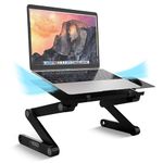 WorkEZ BEST Adjustable Laptop Stand and Lap Desk for Laptop Adjustable Laptop Desk for Lap Aluminum Laptop Stand for Bed Laptop Cooling Stand Laptop Holder desk for bed desktop stand computer lap desk