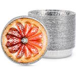 Disposable Pie Tins, Beasea 50 Pack 6 Inch Tin Tart Pans Aluminum Foil Mini Pie Pans Tins Plates Baking Foil Pans for Pies Tart Quiche