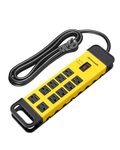 DEWENWILS 10-Outlet Metal Surge Protector Power Strip, 6Ft Cord Flat Plug, 15A Circuit Breaker, 14AWG 1440Joules, Heavy Duty Industrial Power Strip for Garage Workshop, Wall Mountable, UL Listed