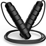 TEKCOOL Skipping Rope For Men & Women Adjustable Jumping Rope For Men Gym Rope/Exercise Rope For Men Workout (Black)