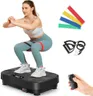 Dripex Vibration Plate Exercise Machine, Power Vibrating Plate Exercise Machine for Fitness, Whole Body Workout Vibration Plate Platform with 2 Resistance Training Ropes and 4 Exercise Bands