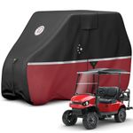 LI LIBZAKI 4 Passenger Golf Cart Cover Fits EZGO, Club Car, Yamaha, 420D Waterproof Windproof Sunproof Outdoor All-Weather Full Cover-Red