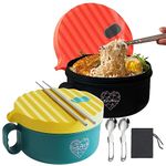 AI LOVE PEACE Microwave Ramen Bowl with Lid Microwavable Cooker for Dorm Room Essentials Ramen Maker Microwave Safe Instant Noodles Soup Bowls -BPA Free-Dorm Room Gifts, Holiday Gift (Red & Green)