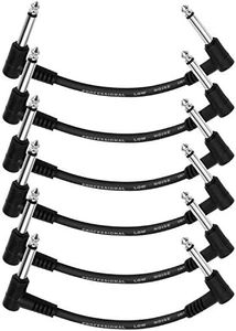 Donner 6 Inch Guitar Patch Cable Guitar Effect Pedal Cables Black 6 Pack