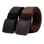 EDIFIER Unisex Nylon & Canvas Waist Belt (BLT063_06_Brown & Black)