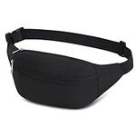 Waterproof Bumbags Waist Fanny Pack for Men Women Ladies Fashion Bum Bag with Adjustable Belt for Sport Running Hiking Jogging Girls Women Men (Black)