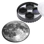 Celestron – Moon Filter Kit – Fits 1.25" Telescope Eyepieces – Includes 3 Varying Neutral Density Moon Filters, Sky Glow Filter & Moon Map – Perfect Accessory for Moon Viewing