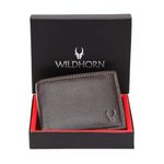 WildHorn Brown Leather wallet for Men I 8 Credit Card Slots I 2 Currency Compartments I 1 Coin Pocket I 1 Transparent ID Window