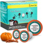 Smart Sips, Pumpkin Spice Cinnamon Roll Coffee, Medium Roast, Gourmet Flavored Coffee Single Serve Pods for Keurig K-Cup Brewers, 24 Count