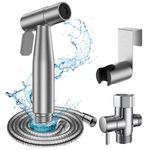 FREDI Bidet Attachment for Toilet, Stainless Steel Handheld Bidet Sprayer for Toilet - Adjustable Water Pressure, Diaper Sprayer, Feminine Wash, Pet Shower, Wall or Toilet Mount (Brushed Nickel)