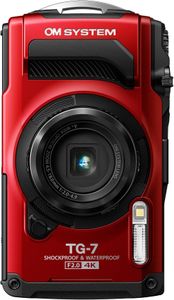 OM SYSTEM Tough TG-7 Red Digital Camera – 12MP Waterproof, 4K, 4x Zoom
