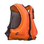 FORWEWAY Inflatable Snorkel Jacket Kayak Swimming Jacket for Adults Snorkel Vests Inflatable Buoyancy Jacket for Snorkeling Water Sports Beginner Adults-Only 96-220 lbs(Orange)