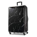 American Tourister Moonlight Hardside Expandable Luggage with Spinner Wheels, Black Marble, Checked-Large 28-Inch, American Tourister Moonlight Hardside