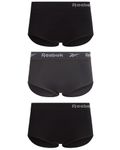 Reebok Women's Briefs - 3 Pack High Waist Stretch Performance Seamless Panties - High Waisted Underwear for Women (S-XL), Black/Blackened Pearl/Black, M