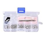 ShipeeKin Glasses Eyeglasses Spectacles Repair Screws and Nuts Assortment Glasses Repair Tool Kit (Tiny Glasses Screws Nuts & Silicone Nose Pads Assortment Set with Tweezer Micro Screwdriver)