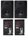 (2) Rockville DPM5B Dual Powered 5.25" 300 Watt Active Studio Monitor Speakers