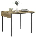 HOMCOM Folding Dining Table, Drop Leaf Table for Small Space, Extendable Kitchen Table for 2 to 4 People, Natural Wood