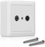 kwmobile Double TV/FM Wall Socket -