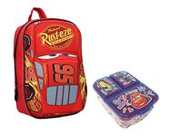 Theonoi Set Cars Lightning McQueen 3D Effect Backpack School Backpack School Bag Sports Backpack Nursery Lightweight Toddler Backpack, Backpack + lunch box, Kindergarten