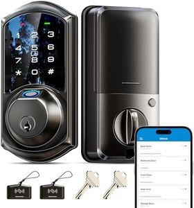 Veise Fingerprint Smart Lock for Front Door, 7-in-1 Keyless Entry Deadbolt with App Control, Electronic Digital Locks with Touchscreen Keypad, Auto Lock, Easy Install, Waterproof, Matte Black