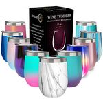 CHILLOUT LIFE 12 oz Stainless Steel Tumbler with Lid - Wine Tumbler Double Wall Vacuum Insulated Travel Tumbler Cup for Coffee, Wine, Cocktails, Ice Cream