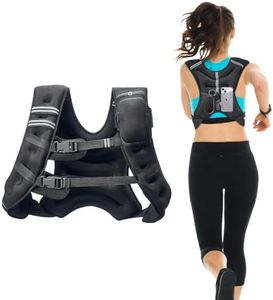 VEVOR Gilet lesté, 13,8 kg, veste de poids à boucle réglable pour homme et femme avec bande réfléchissante, équipement d'entraînement pour musculation, course, jogging, fitness et perte de poids, noir