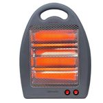 800W Quartz Heater | 2 bar Halogen Heater With Carry Handle | 2 Heat Settings | Portable Freestanding Heater For Home And Office | Overheat Protection | Electric Heater