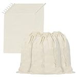 BELLE VOUS Cotton Muslin Produce Storage Bags with Drawstring (10 Pack) - W30 x H40cm / 12 x 16 Inches - Reusable, Biodegradable & Eco-Friendly Vegetable Canvas Bag