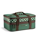 Rachael Ray Expandable Insulated Casserole Carrier for Hot or Cold Food, Thermal Lasagna Lugger Tote for Potluck, Parties, Picnic, and Cookouts, Fits 9" x 13" Baking Dish, Forest Green