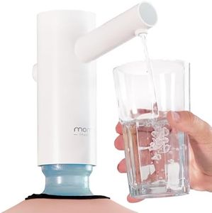 Momo Lifestyle M4 5 Gallon Water Dispenser, BPA Free, Rechargeable Water Pump with Automatic Smart Memory and 2.000mAh Battery, Noiseless, Fits Most Large Gallon Bottles, Polar White