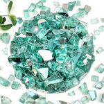 YISZM Fire Glass for Propane Fire Pit, 1/2 Inch High Reflective Fireplace Glass Rocks for Fire Pit Table, Fire Pit Glass Rocks for Outdoor Fire Table and Landscaping, 5 lbs, Light Green