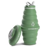 HYDAWAY Collapsible Water Bottle - 25oz I Reusable Water Bottle with Flip Top Lid for Travel, Hiking, Backpacking I Portable & Leakproof, Food-Grade Silicone, BPA Free, Collapses to 1.5”