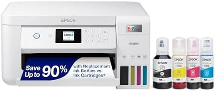 Epson EcoTank ET-2850 Wireless Color All-in-One Cartridge-Free Supertank Printer with Scan, Copy and Auto 2-Sided Printing - White, Medium