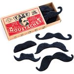 AWS Fake Moustaches - 15 Black Stick On Moustache Fancy Dress Set for Mexican, Freddie Mercury and 70s Biker mustash Costume