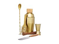 BarCraft Cocktail Making Kit (6-Piece Gift Set) -Brass Finish, 2, 28 x 32 x 28 cm