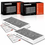 A-Premium 2-PC Cabin Air Filter with Activated Carbon Compatible with Jeep Wrangler 2011-2017, Wrangler JK 2018 Replace# 55111302AA, C16177